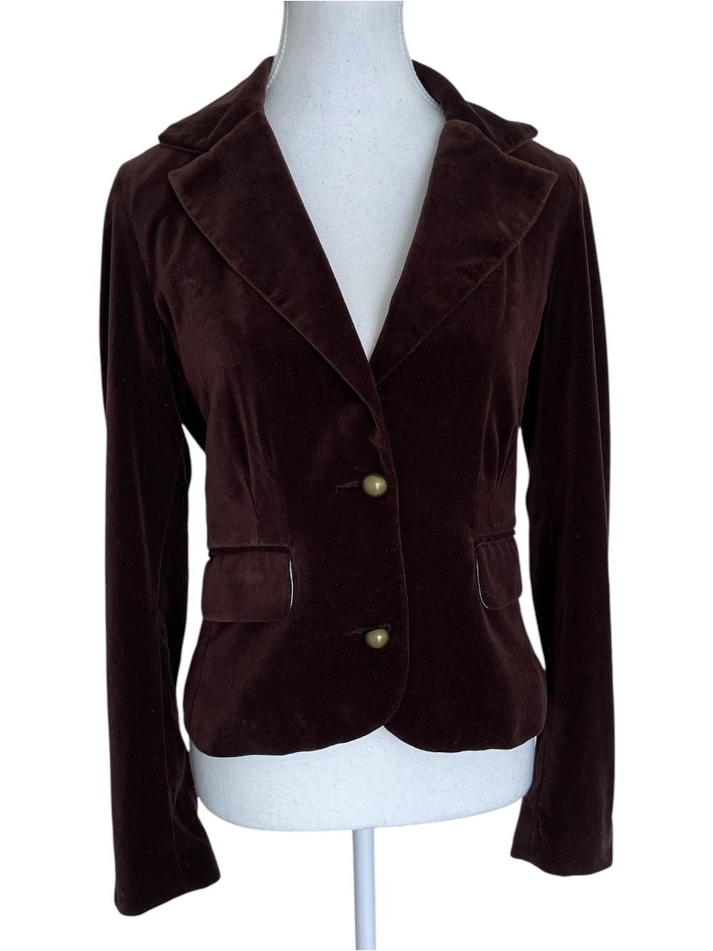 Guess Women's Dark Brown Velvet Blazer Size Medium